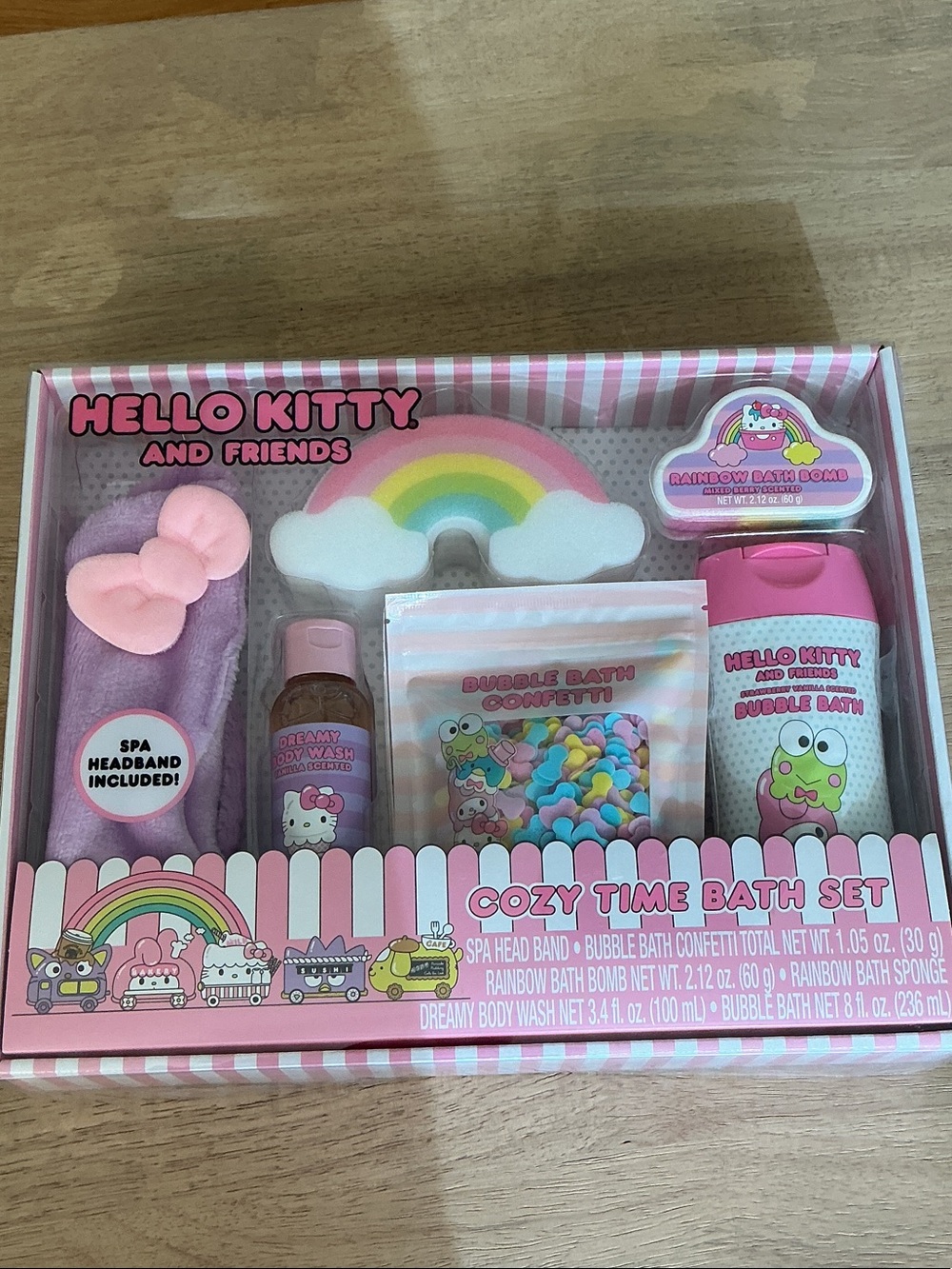 Hello Kitty Rainbow Cozy Time Bath Gift Set - Pink, Pastel Rainbow
